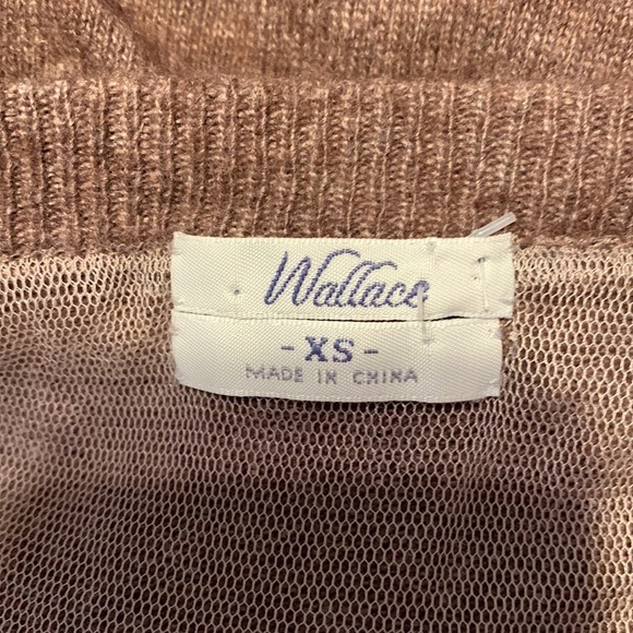 Wallace chocolate Brown shirt sweater tunic lambs wool cashmere rabbit xs - Picture 8 of 8